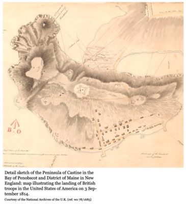 Detail of a 1607 map showing the coast of North America from western Nova Scotia to Cape Cod explored by Samuel de Champlain, Descripsion des costs, pts., rades, illes de la Nouuele France faict selon son vray méridien / faict et observé par le sr. de Champlain 1607 (accessed 3/20/2012 at http://hdl.loc.gov/loc.gmd/g3732c.ar085900).