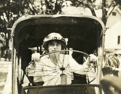 Polly Porter-Dewson at the wheel.