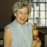 Mary McCarthy, writer, receiving an award at a reception in her honor at the Unitarian Universalist Church, on July 1, 1986