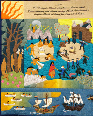 The first square of the Castine Community Bicentennial Quilt