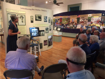 Curator Paige Lilly gives an exhibit talk for "Castine's Devoted Women: Partnership and Social Reform 1910-1962"