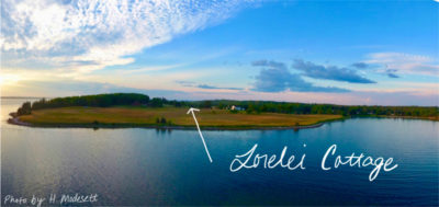 Long distance view of Lorelei Cottage