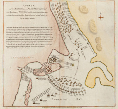 A rare 18th century map of the Penobscot Expedition in Castine will be auctioned off at the Historical Society’s summer fundraiser.