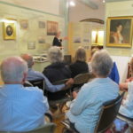 Curator Paige Lilly leads an exhibit talk about Risky Business: Square-Rigged Ships and Salted Fish