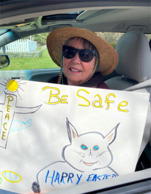 Vicky Lee at the 2020 Castine Easter Parade. Photograph by Jean diSabatino.