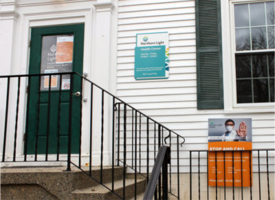 The entrance to Castine Community Health, the Northern Light health Center in Castine.
