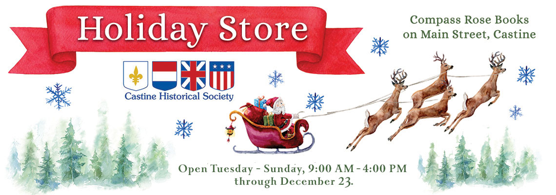 Holiday pop-up shop for the Castine Historical Society at Compass Rose Books